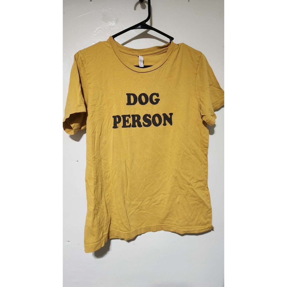 Bella + Canvas “Dog Person” Graphic Tee – Mustard Yellow – Size M